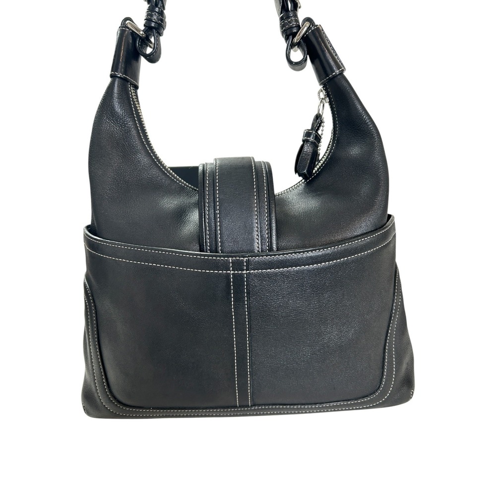 Vintage Coach Soho Leather Hamptons Soho Buckle Flap Buckle Shoulder Bag Y2K - Picture 3 of 15